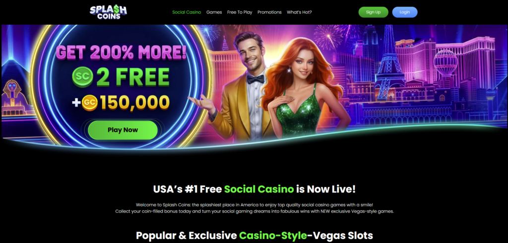 SplashCoins sweepstakes casino site
